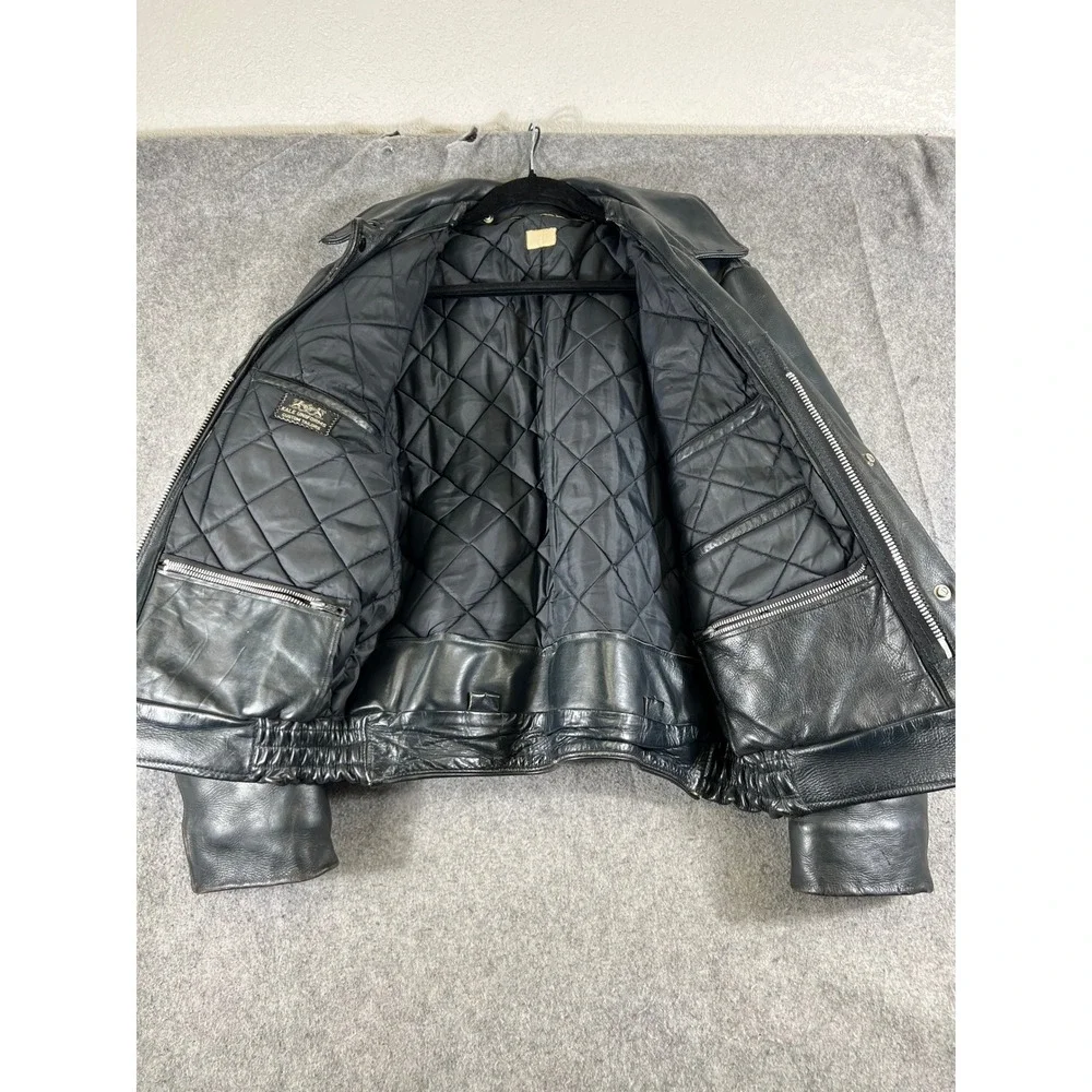 VTG Kale Uniforms Police Leather Jacket Sz Large Security Excellent Conditon
